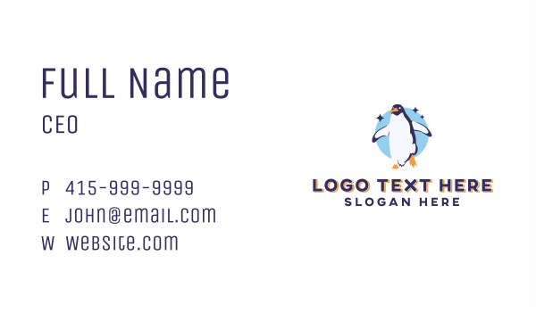 Wildlife Penguin Reserve Business Card Design Image Preview