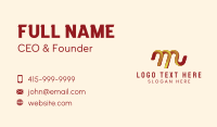 Playful Cursive Letter M Business Card Design