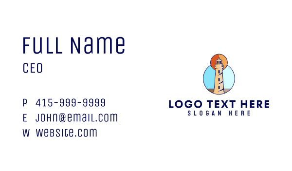 Ocean Coast Lighthouse Business Card Design Image Preview