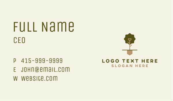 Shovel Tree Landscaping Business Card Design Image Preview