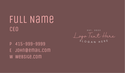 Beauty Apparel Lettermark Business Card Image Preview