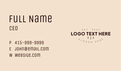 Professional Consulting Business Wordmark Business Card Image Preview