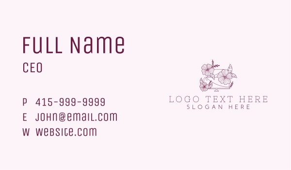 Floral Wedding Cake Business Card Design Image Preview