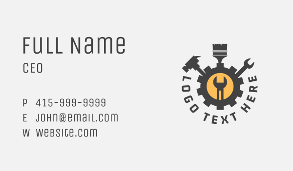 Mechanic Tools Cog Business Card Design Image Preview