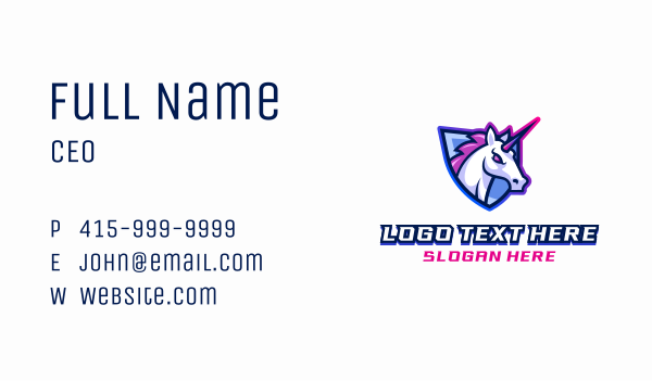 Bisexual Unicorn Gaming Business Card Design Image Preview