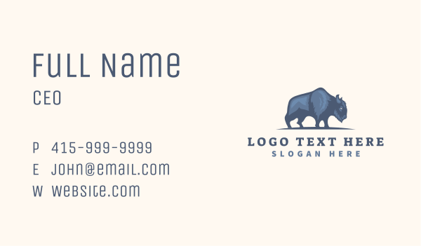 Wild Bison Buffalo Business Card Design Image Preview