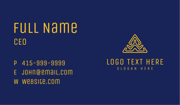 Digital Gold Triangle Business Card Design Image Preview