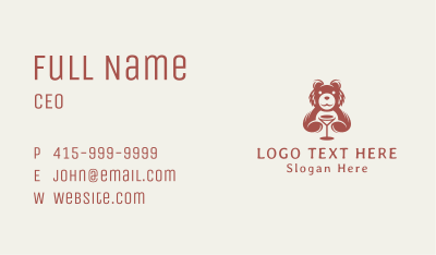 Wine Bear Sommelier Business Card Image Preview