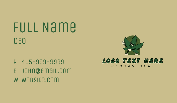 Marijuana Hemp Leaf Business Card Design Image Preview