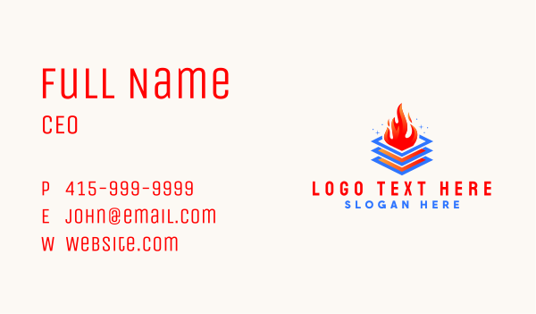 Industrial Fire Heating  Business Card Design Image Preview