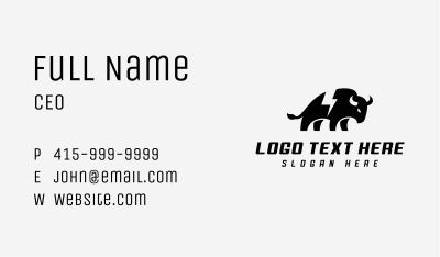 Lightning Electric Bison Business Card Image Preview