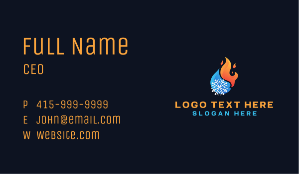 Fire Ice Solar Energy Business Card Design Image Preview
