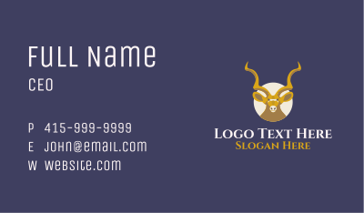 Golden Kudu Antelope Badge Business Card Image Preview