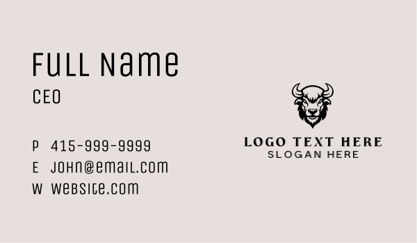Bull Wild Animal Business Card Design Image Preview