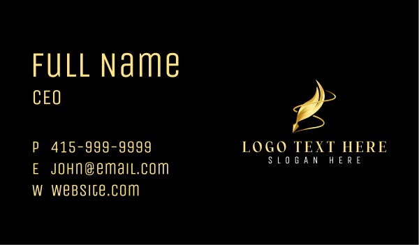 Quill Sign Writing  Business Card Design Image Preview