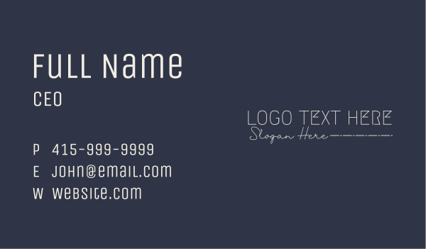 Elegant Quirky Business Wordmark Business Card Design Image Preview