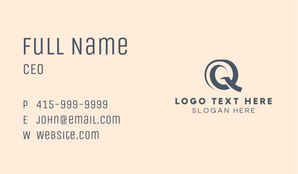 Professional Minimalist Letter Q Business Card Design Image Preview