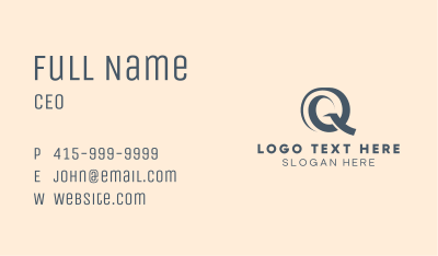 Professional Minimalist Letter Q Business Card Image Preview