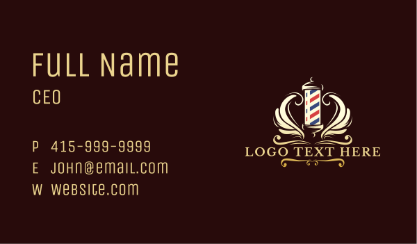 Barber Wings Salon Business Card Design Image Preview