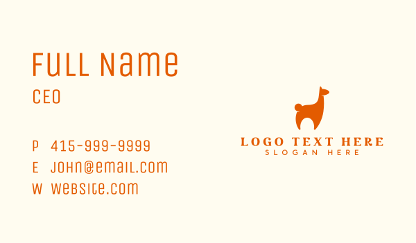 Llama Alpaca Animal Business Card Design Image Preview