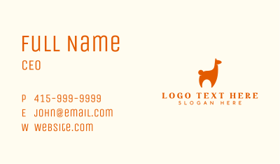 Llama Alpaca Animal Business Card Image Preview