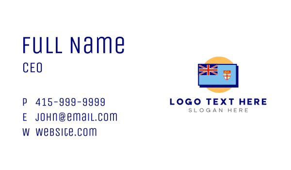 Fiji Country Flag Business Card Design Image Preview