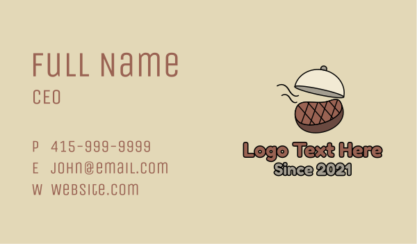 Grilled Steak Cloche Business Card Design Image Preview
