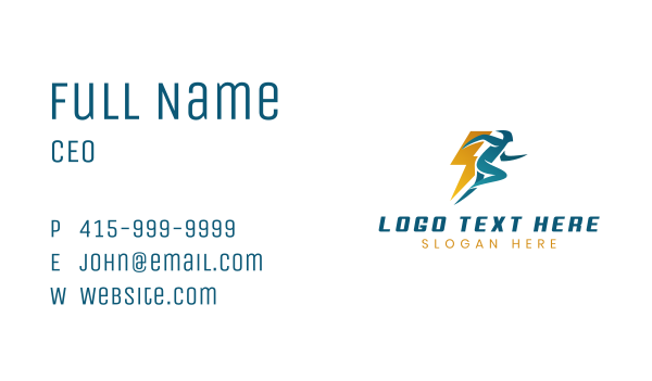 Electric Thunder Man Business Card Design Image Preview