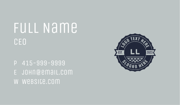 Blue Nautical Lettermark Business Card Design Image Preview