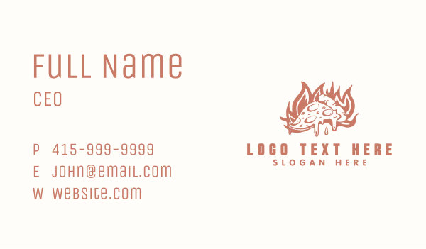 Flame Pizza Restaurant Business Card Design Image Preview
