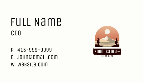 Outdoor Desert Cactus Business Card Design Image Preview