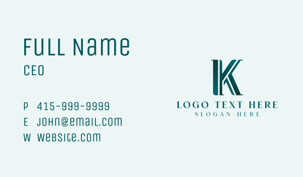 Green Business Letter K Business Card Design Image Preview