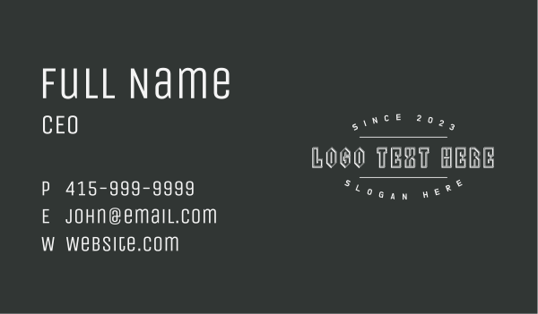 Gothic Metallic Wordmark Business Card Design Image Preview