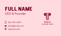 Red Gemstone Letter T Business Card Image Preview