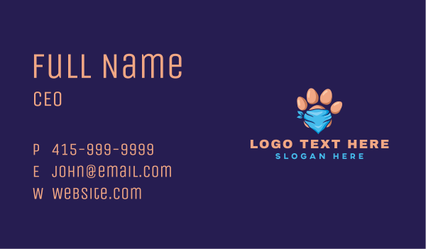 Animal Paw Pet Business Card Design Image Preview