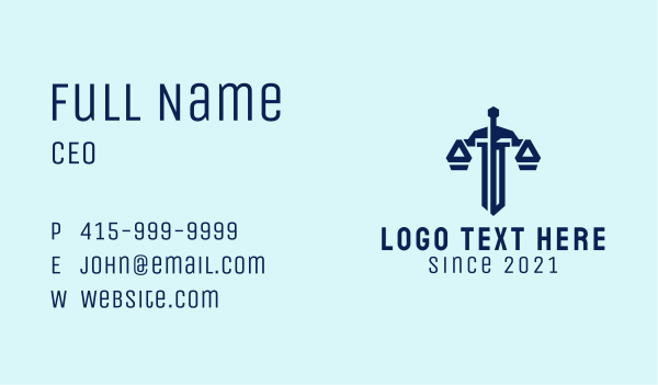 Blue Sword Legal Service  Business Card Design Image Preview