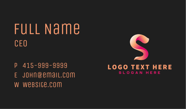 Gradient App Letter S Business Card Design Image Preview