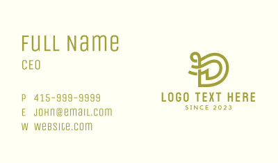 Calligraphy Letter D  Business Card Image Preview