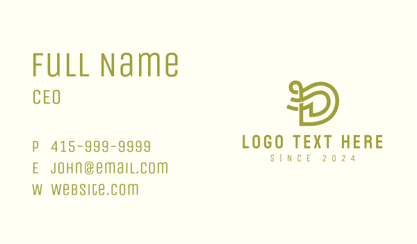 Calligraphy Letter D  Business Card Design Image Preview