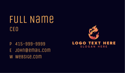 Hot Flame Pig Business Card Image Preview