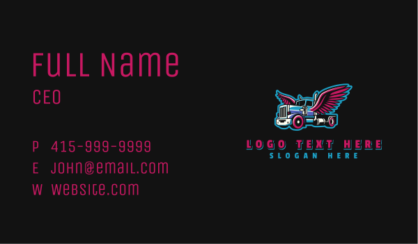 Truck Wings Logistics Business Card Design Image Preview