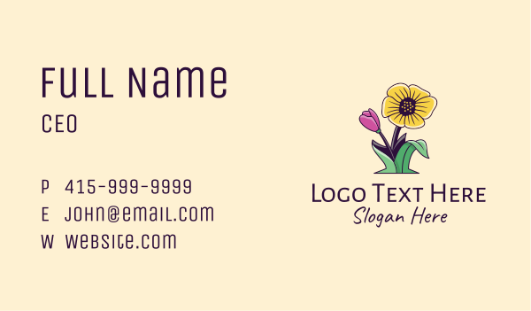 Natural Wild Flowers  Business Card Design Image Preview