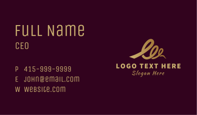 Golden Fashion Ribbon Business Card Image Preview