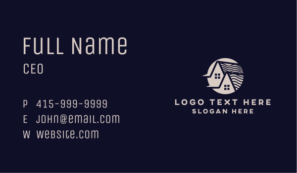 Wave Roof Pattern Business Card Design Image Preview