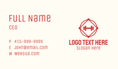 Dumbbell Fitness Badge Business Card Image Preview