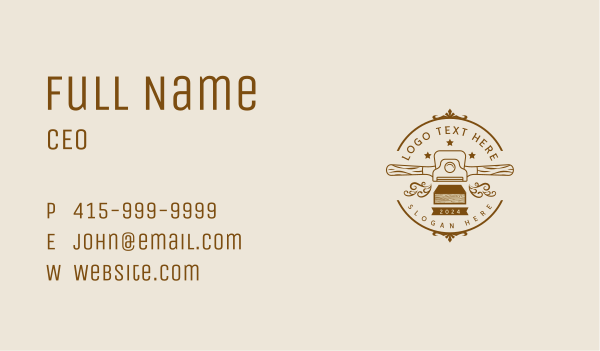 Artisan Woodwork Spokeshave Business Card Design Image Preview