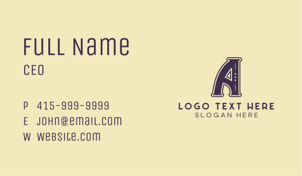 Antique Artisanal Cafe Business Card Design Image Preview