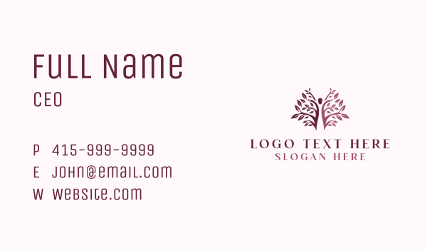 Feminine Woman Tree Business Card Design Image Preview