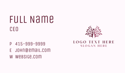 Feminine Woman Tree Business Card Image Preview