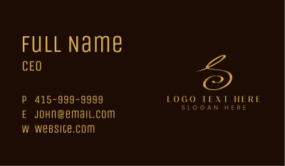 Gold Luxury Letter S Business Card Image Preview